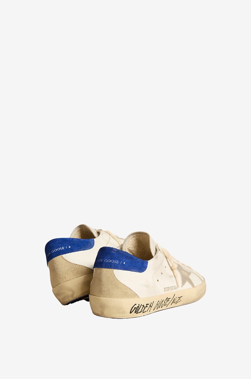 GOLDEN GOOSE Super-Star low-top sneakers with suede and lizard star Men WHITE 3