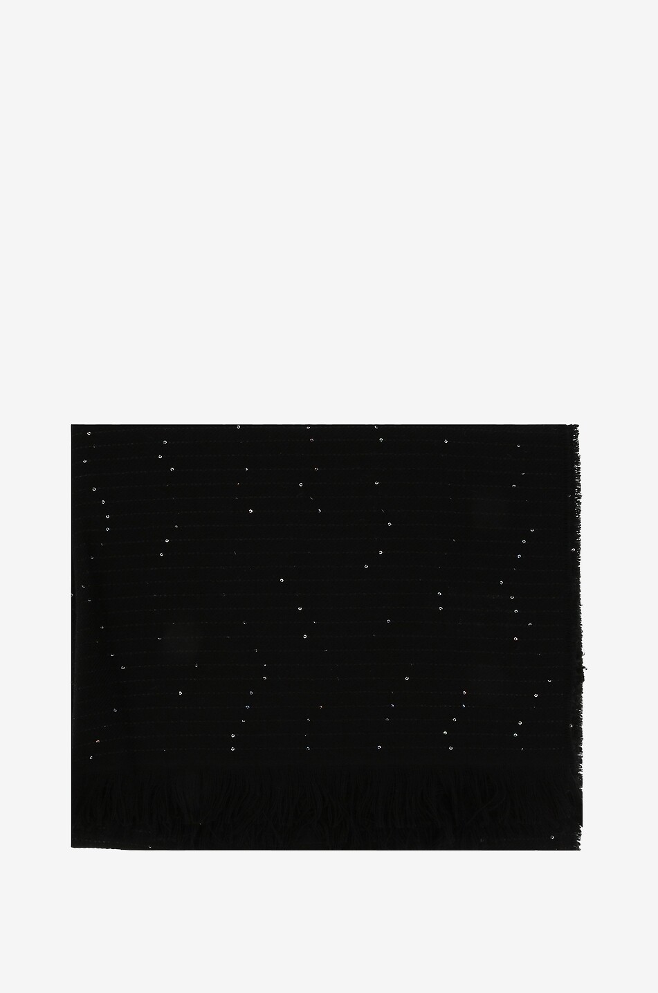 FABIANA FILIPPI Fine woven wool scarf with stripes and iridescent sequins Women BLACK 1
