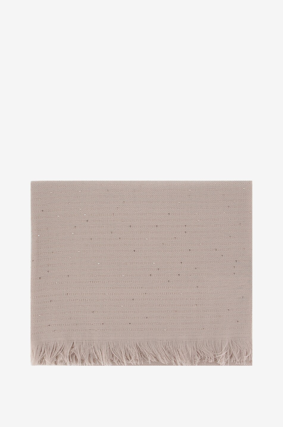 FABIANA FILIPPI Fine woven wool scarf with stripes and iridescent sequins Women LIGHT PINK 1