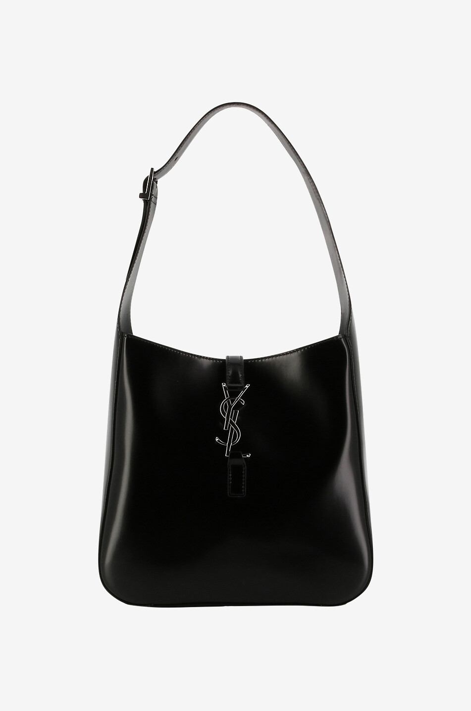 SAINT LAURENT PARIS Le 5 à 7 Small shiny canvas tote bag Women BLACK 1