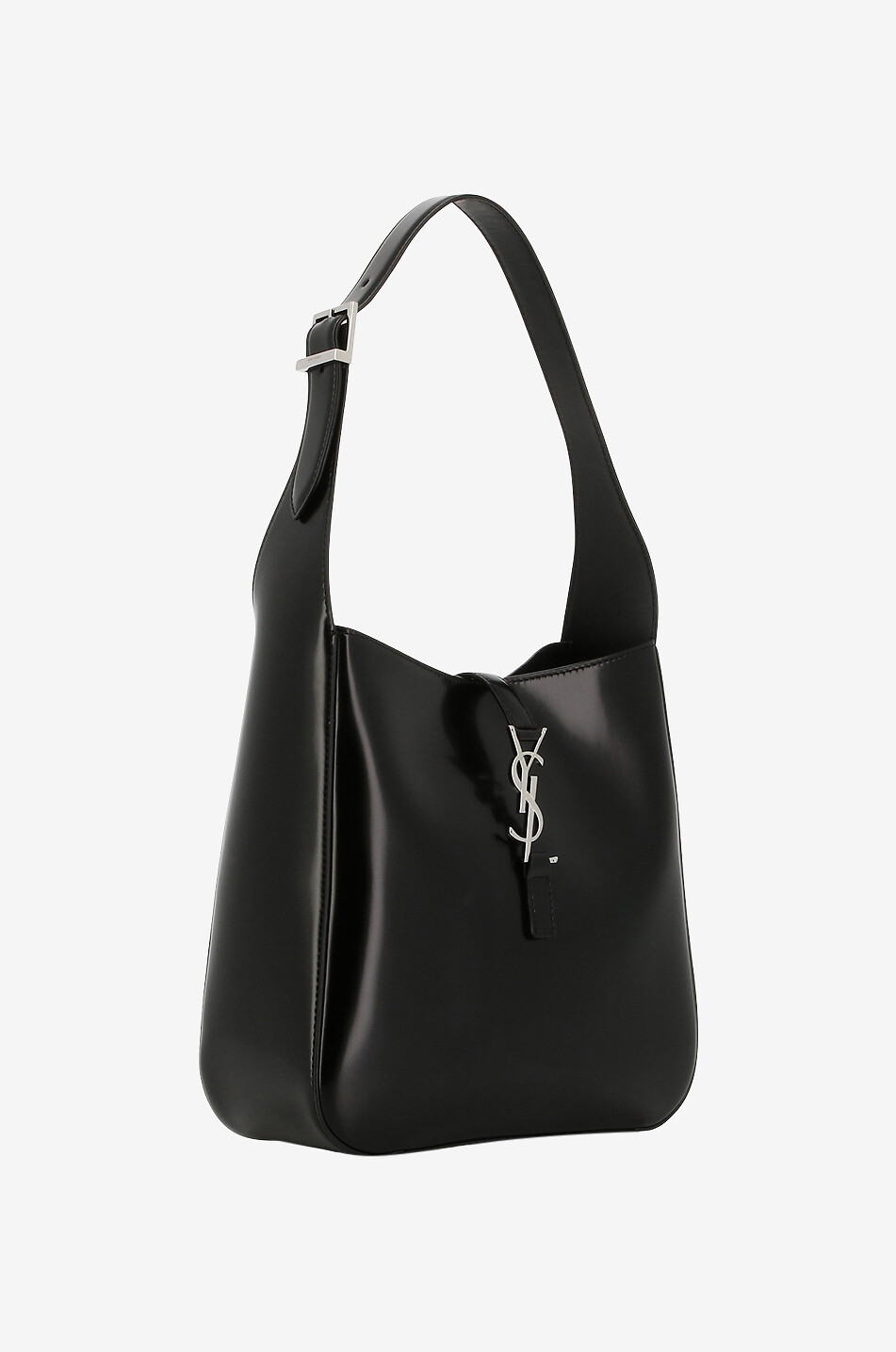 SAINT LAURENT PARIS Le 5 à 7 Small shiny canvas tote bag Women BLACK 2