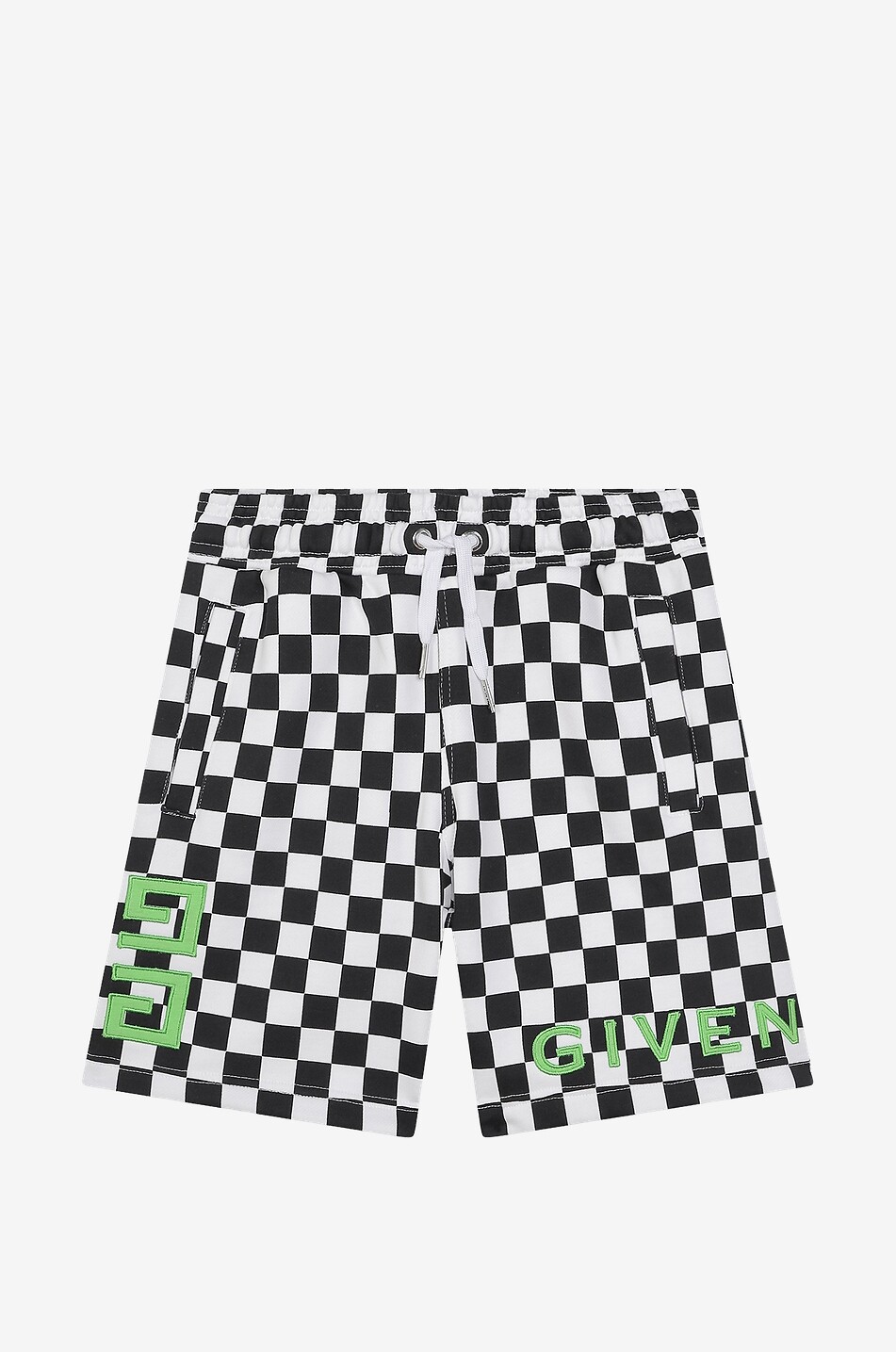 4G boy's checkerboard printed sweat shorts