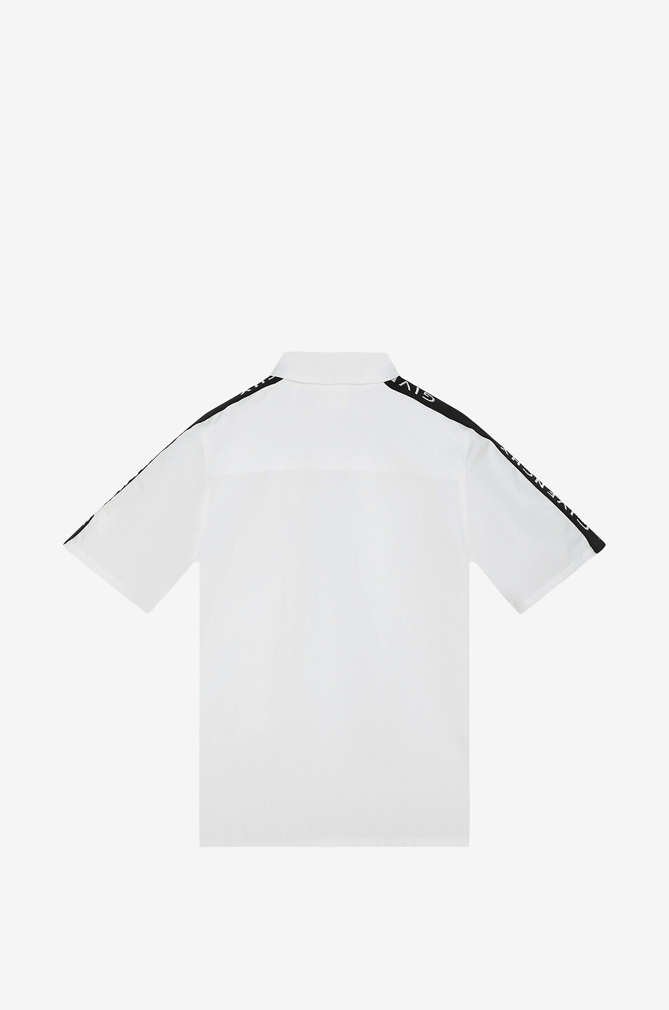 GIVENCHY Jungen-Kurzarm-Hemd mit Zip Logo Tape Junge WEISS 2