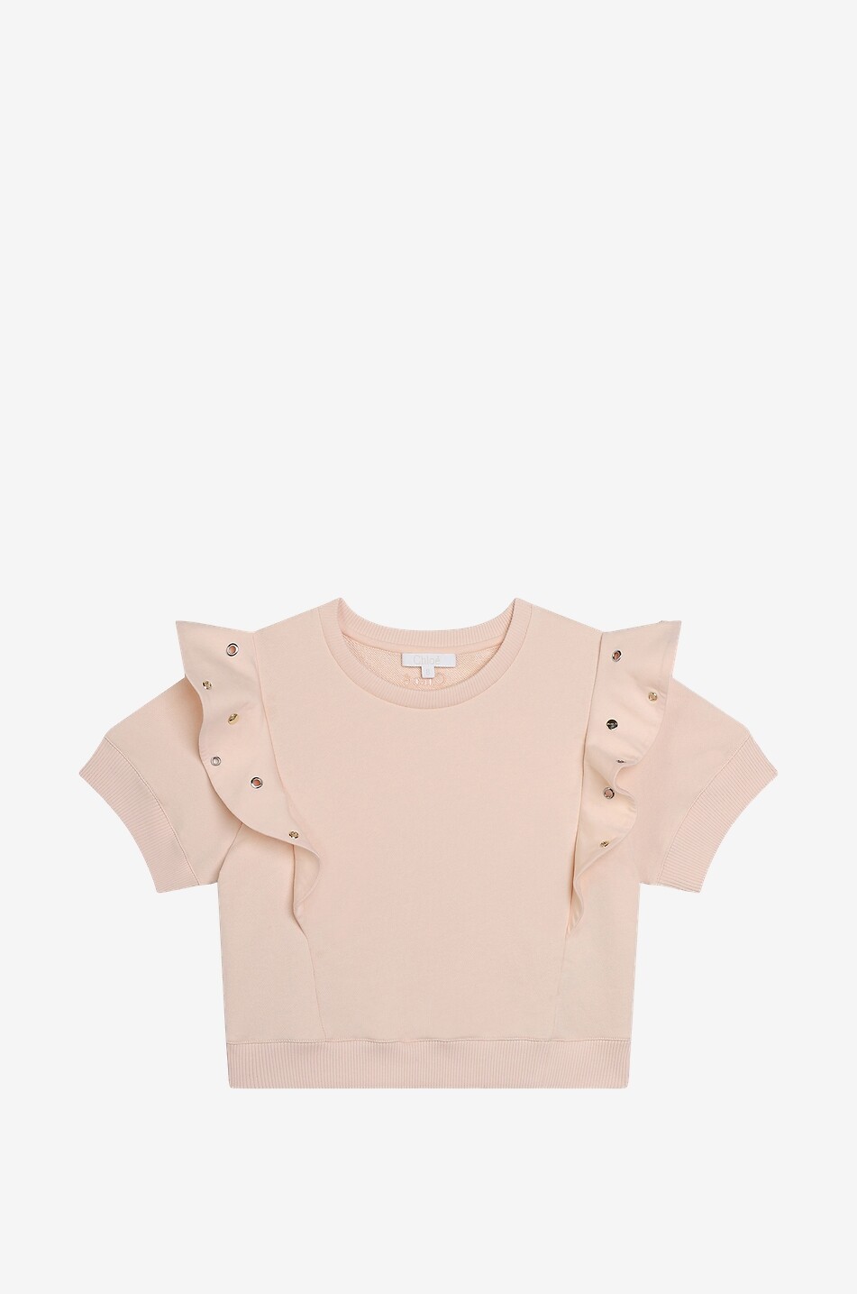 Ruffled girl's short-sleeved sweatshirt