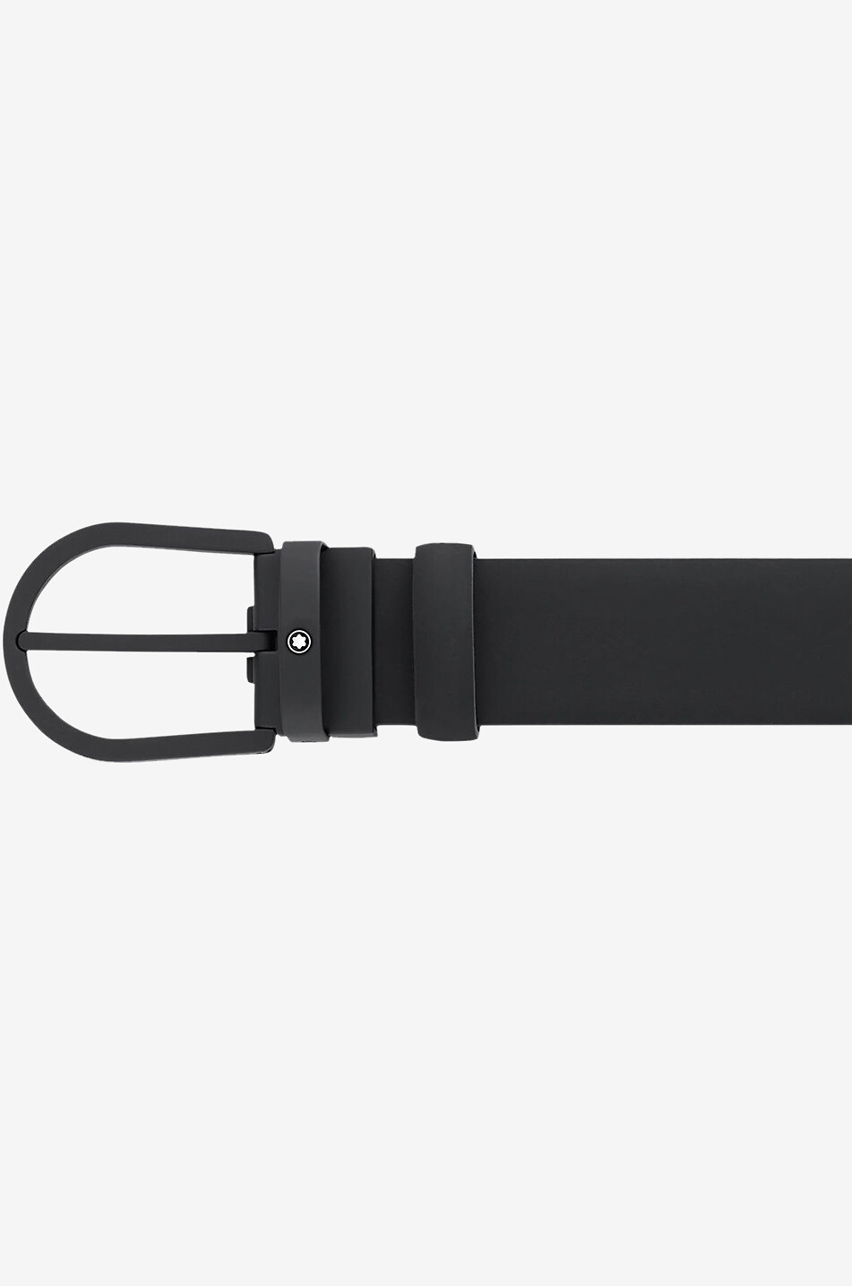 MONTBLANC Ceinture en cuir entièrement noire Horseshoe Buckle - 35 mm Homme NOIR 2