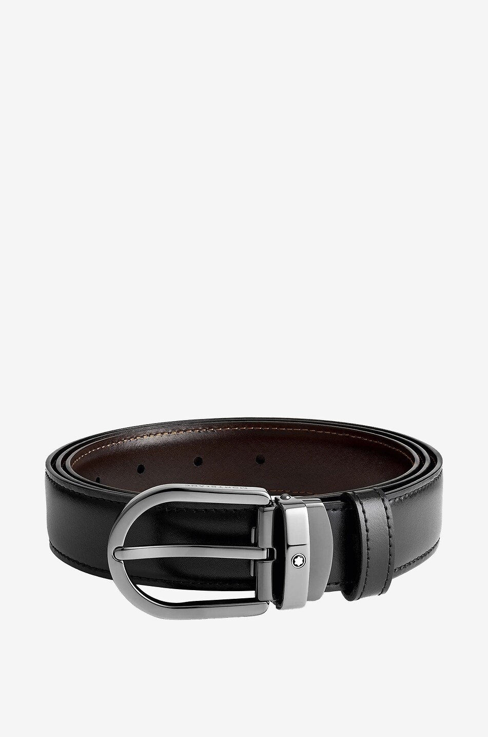 Horseshoe Buckle reversible smooth leather belt - 30 mm
