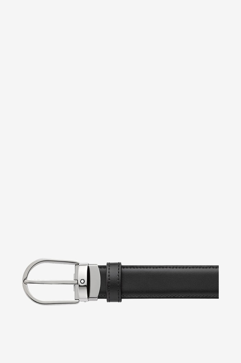 MONTBLANC Horseshoe Buckle reversible smooth leather belt - 30 mm Men BLACK 2