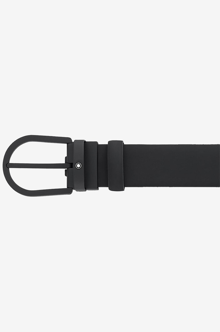MONTBLANC Horseshoe Buckle reversible smooth leather belt - 30 mm Men BLACK 4
