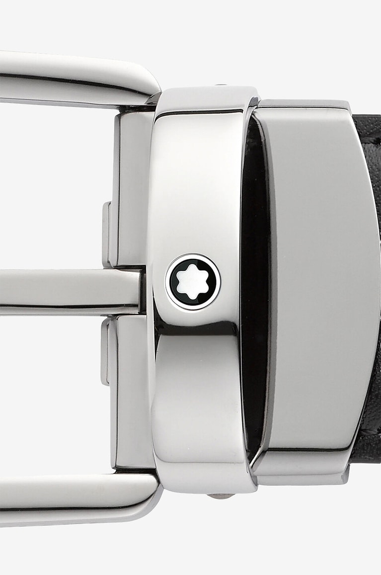 MONTBLANC Horseshoe Buckle reversible smooth leather belt - 30 mm Men BLACK 3