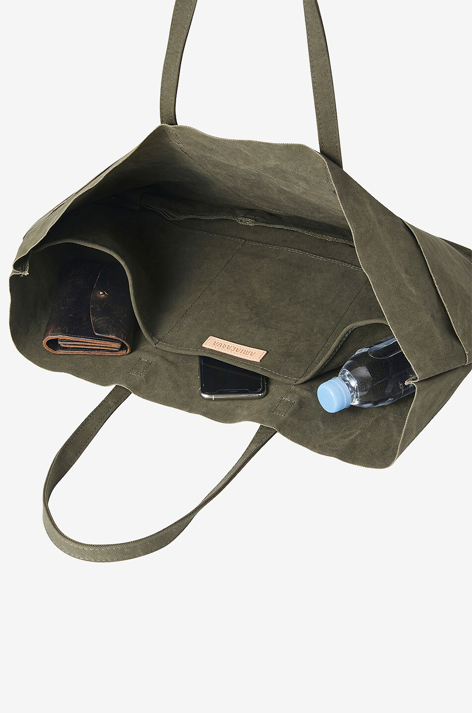 AMIACALVA Large canvas tote bag Men KHAKI 4