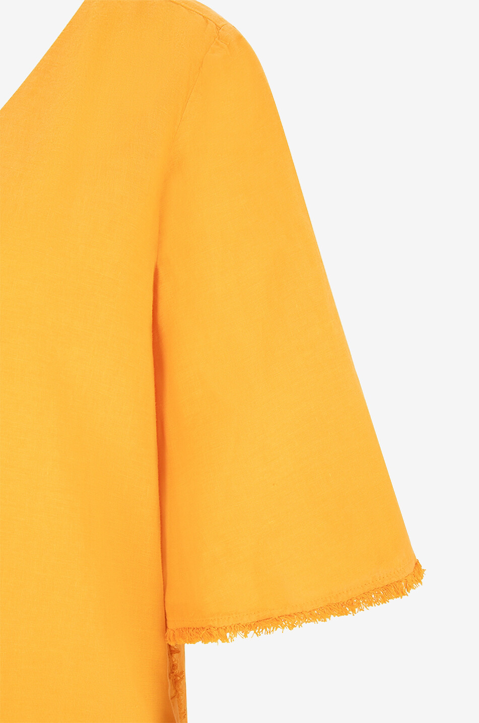 120% LINO Robe midi droite en lin Femme ORANGE 3
