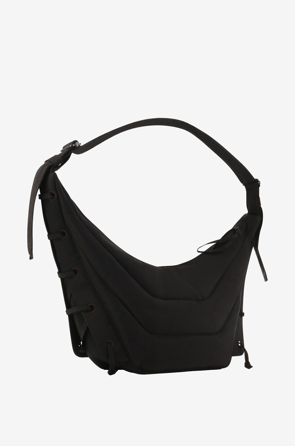 LEMAIRE Soft Game Moyen nylon shoulder bag Men DARK BROWN 2