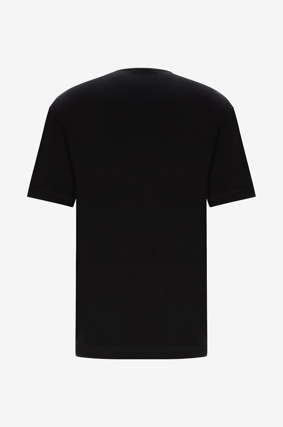 Geripptes T-Shirt mit U-Ausschnitt