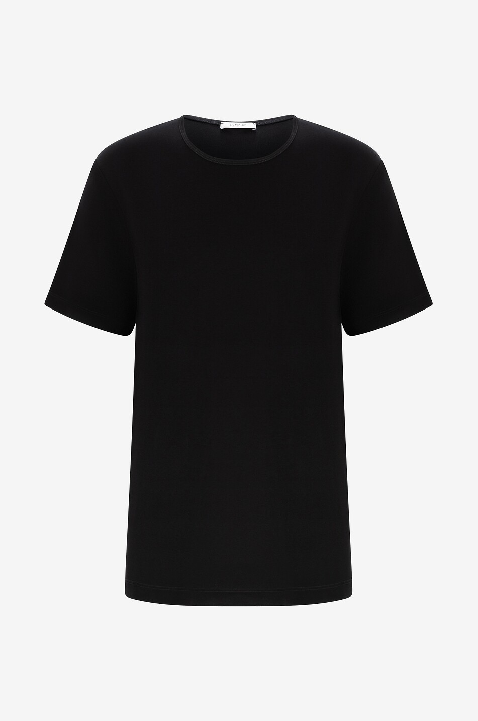 Geripptes T-Shirt mit U-Ausschnitt
