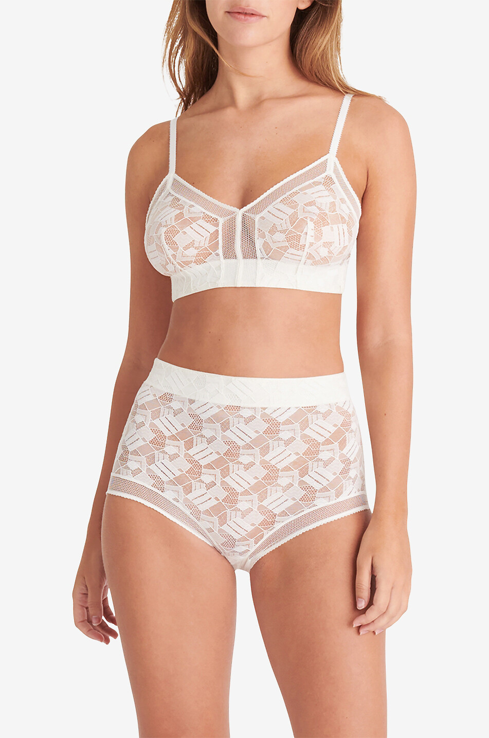 ERES Spitzenhöschen mit hoher Taille Calme Damen CREMEFARBEN 4