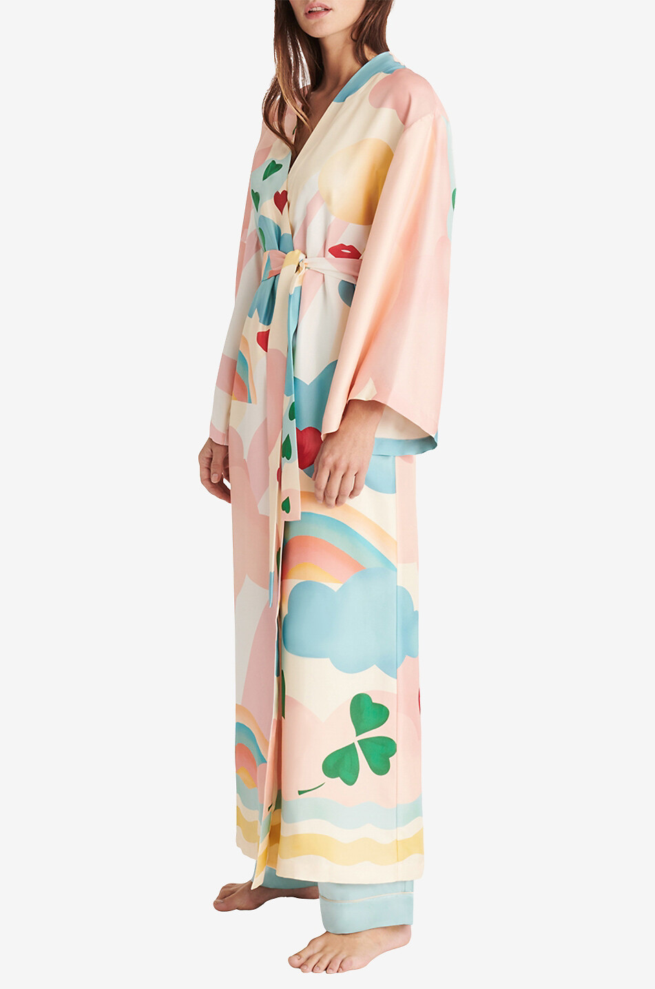 ERES Kimono long en sergé de soie Royaume Femme MULTICOLORE1 3