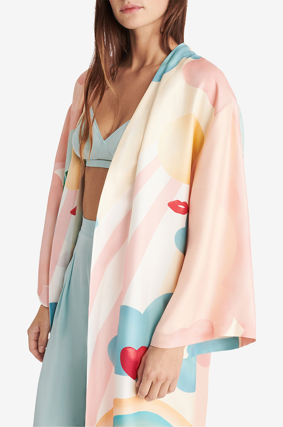 ERES Kimono long en sergé de soie Royaume Femme MULTICOLORE1 5