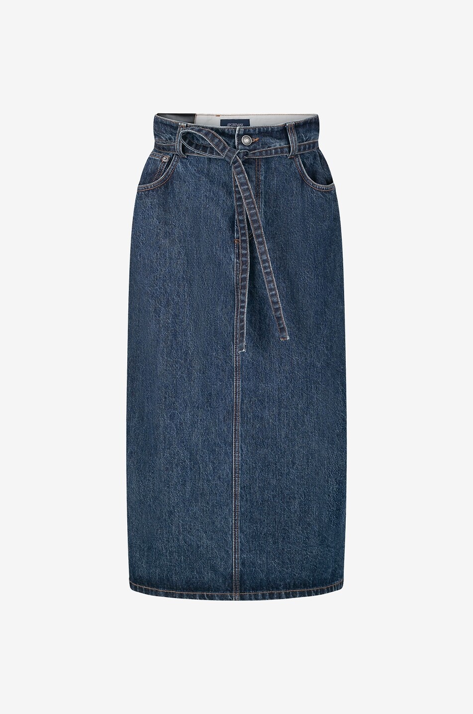 Midirock aus Denim Terni