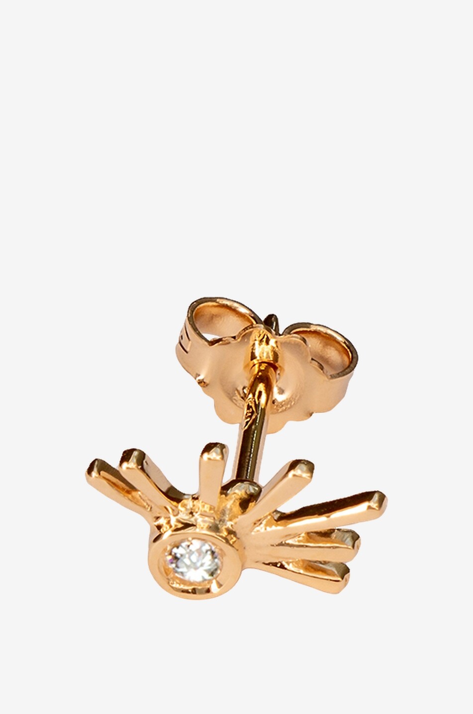 Demi single pink gold and diamond stud earring