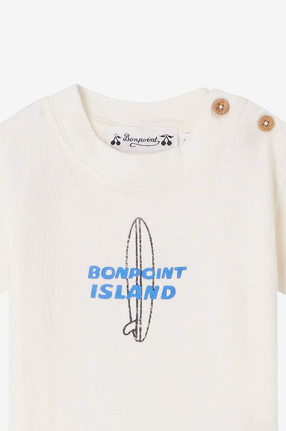 BONPOINT Tom surfboard printed cotton baby T-shirt Baby EGGSHELL 3