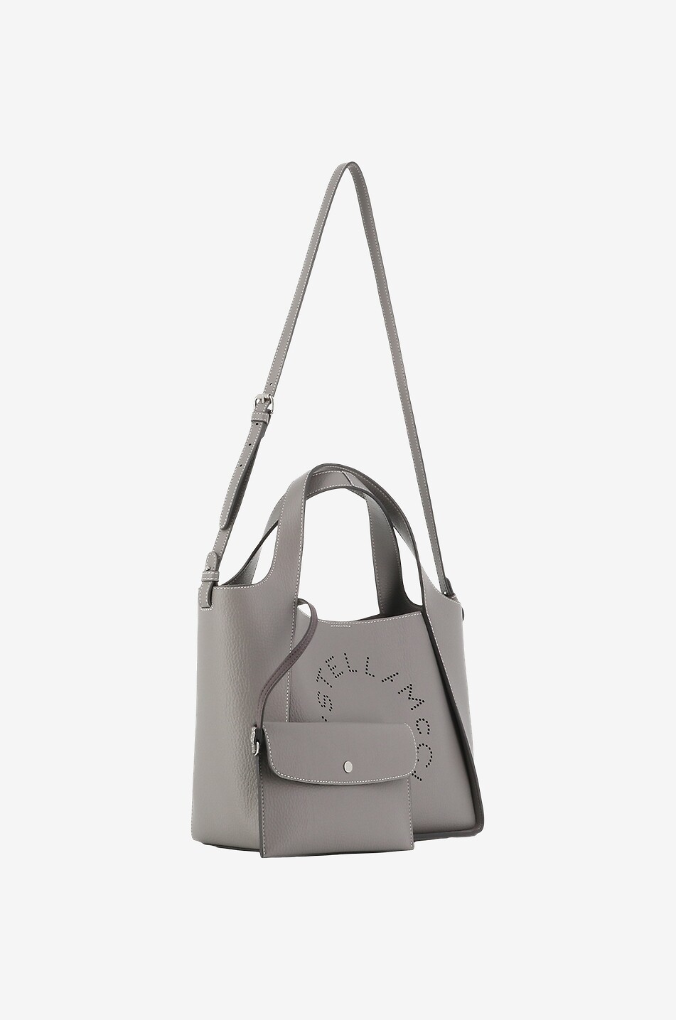 STELLA McCARTNEY Stella Logo cross body bag in grained faux leather Women GREY 2