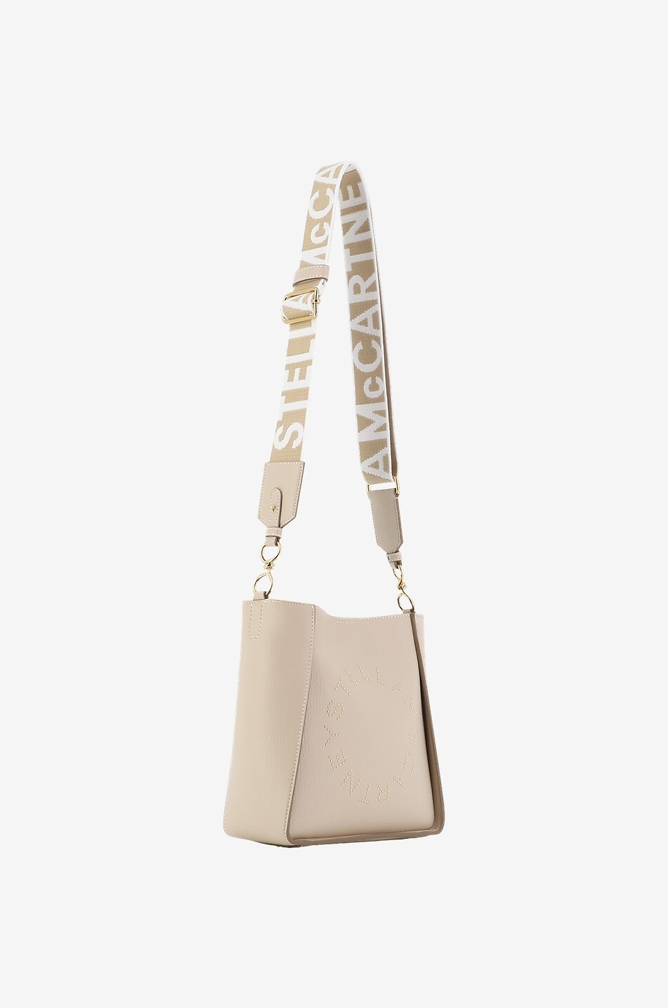 STELLA McCARTNEY Schultertasche aus genarbtem Kunstleder mit Nieten Stella Logo Small Damen BEIGE 2