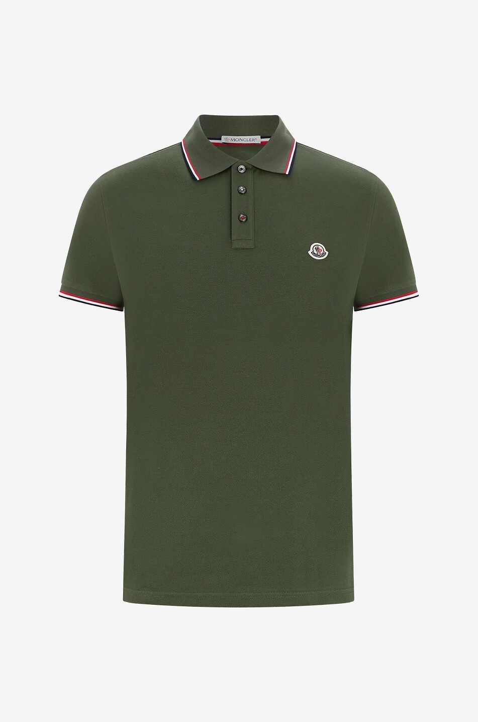 Short-sleeved polo shirt with tricolour details