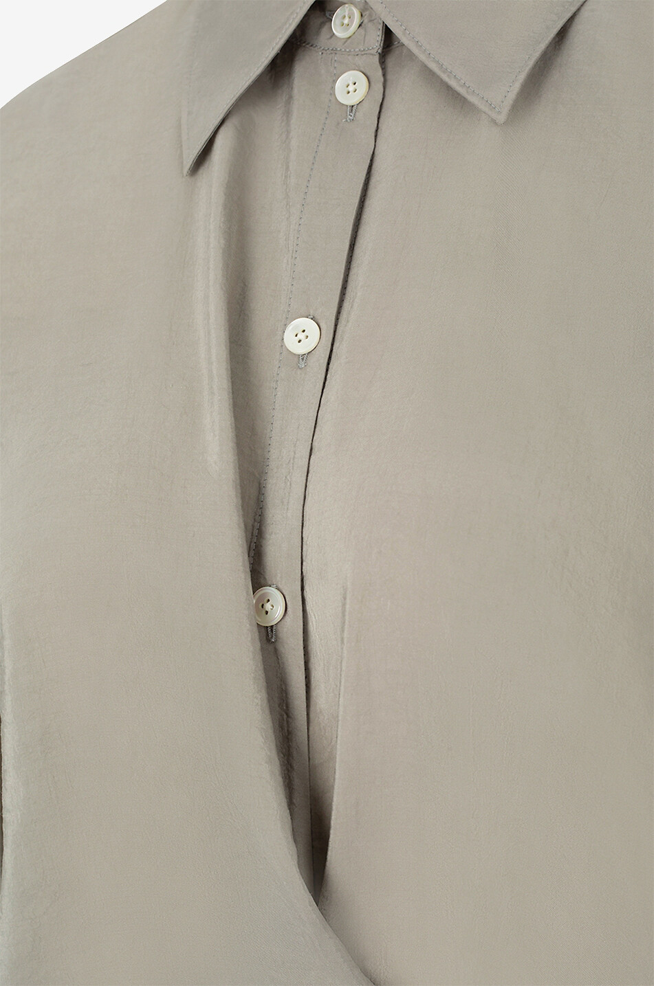 LEMAIRE Twisted midi shirt dress in silk blend Women LIGHT GREY 5