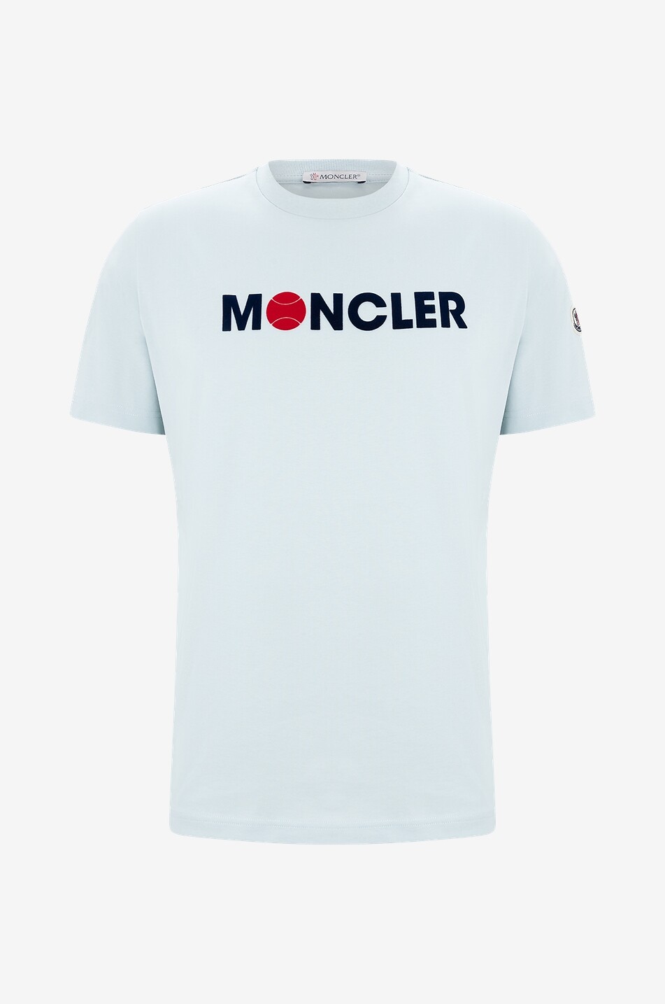 MONCLER Tennis logo flock printed short-sleeved T-shirt Men LIGHT BLUE 1