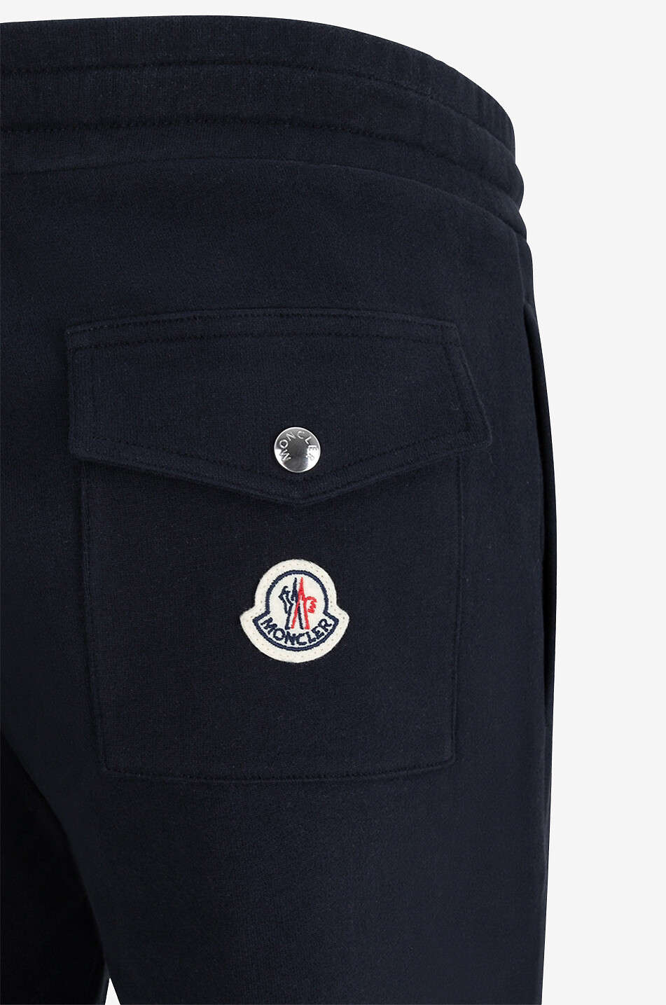 MONCLER Pantalon de jogging sweat à cordons de serrage bleu-blanc-rouge Homme BLEU FONCE 3