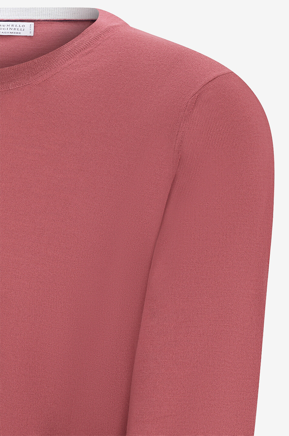 BRUNELLO CUCINELLI Pull fin à col rond en laine et cachemire Homme ROUGE MOYEN 3