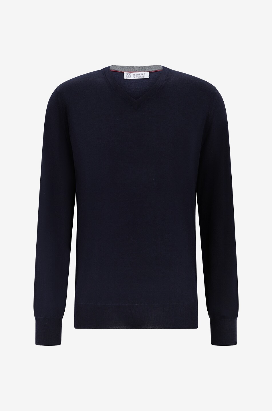 BRUNELLO CUCINELLI Fine wool and cashmere V-neck jumper Men DARK BLUE 1