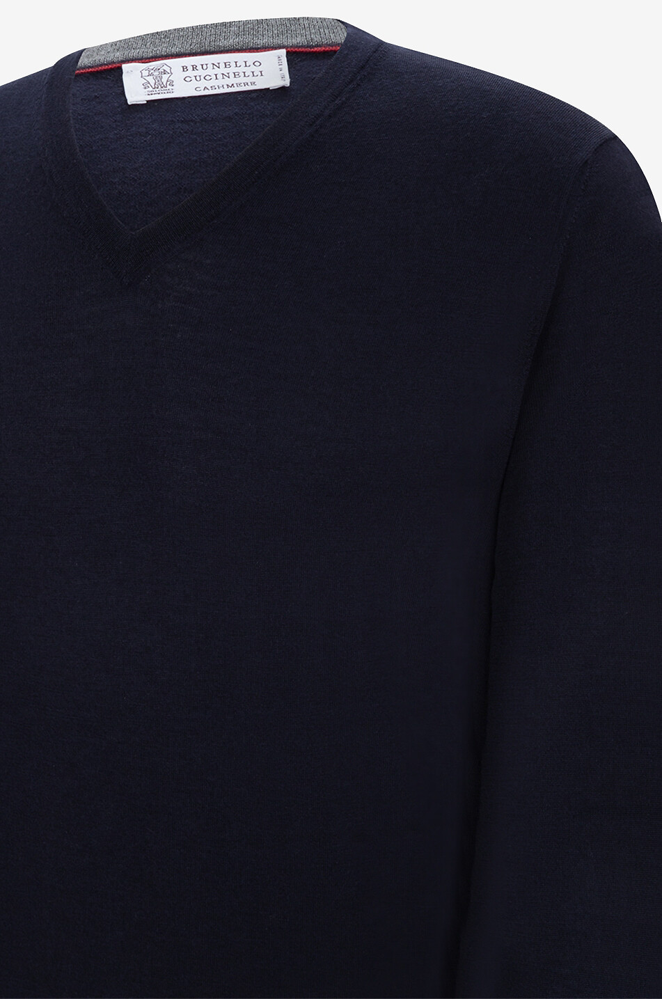 BRUNELLO CUCINELLI Fine wool and cashmere V-neck jumper Men DARK BLUE 3