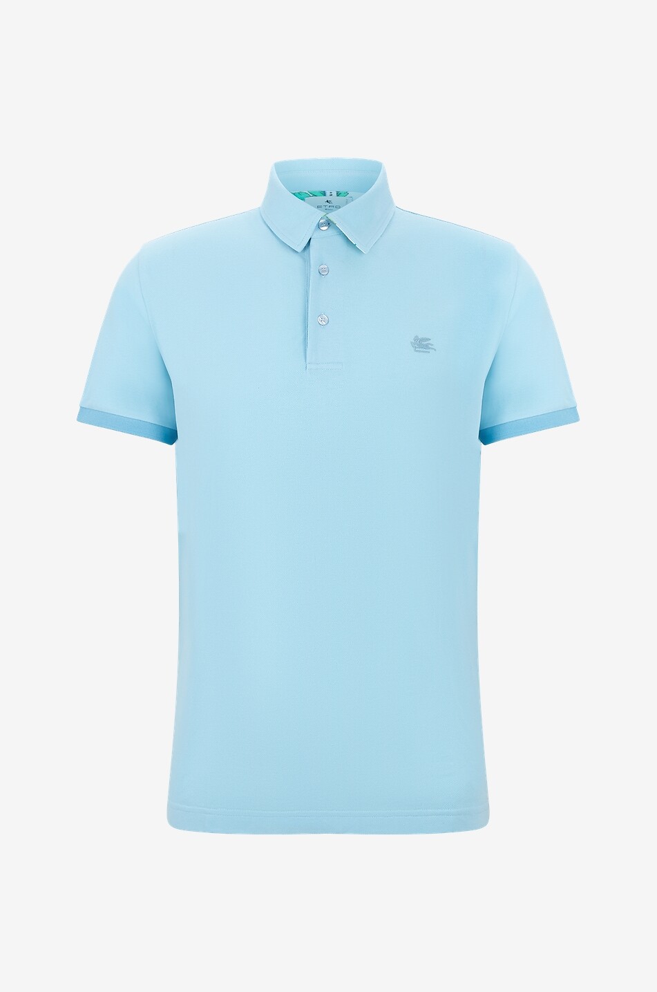 ETRO Polohemd mit Paisley-bedrucktem Kragen Pegaso Herren HELLBLAU 1