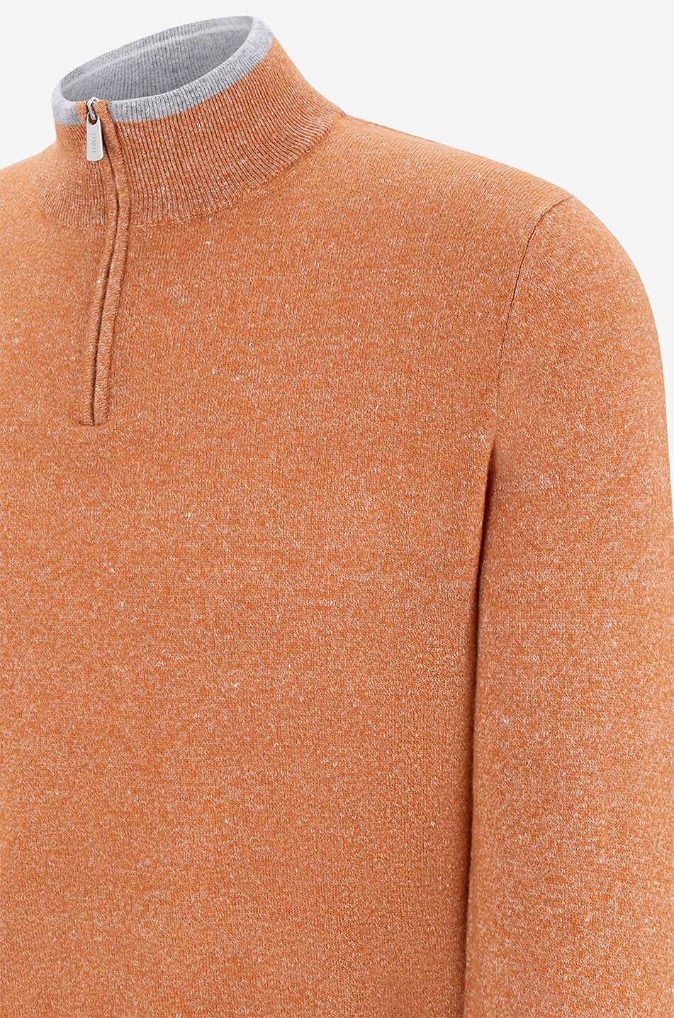 FEDELI Pullover mit Stehkragen aus Kaschmir und Leinen Favonio Herren MITTELORANGE 3