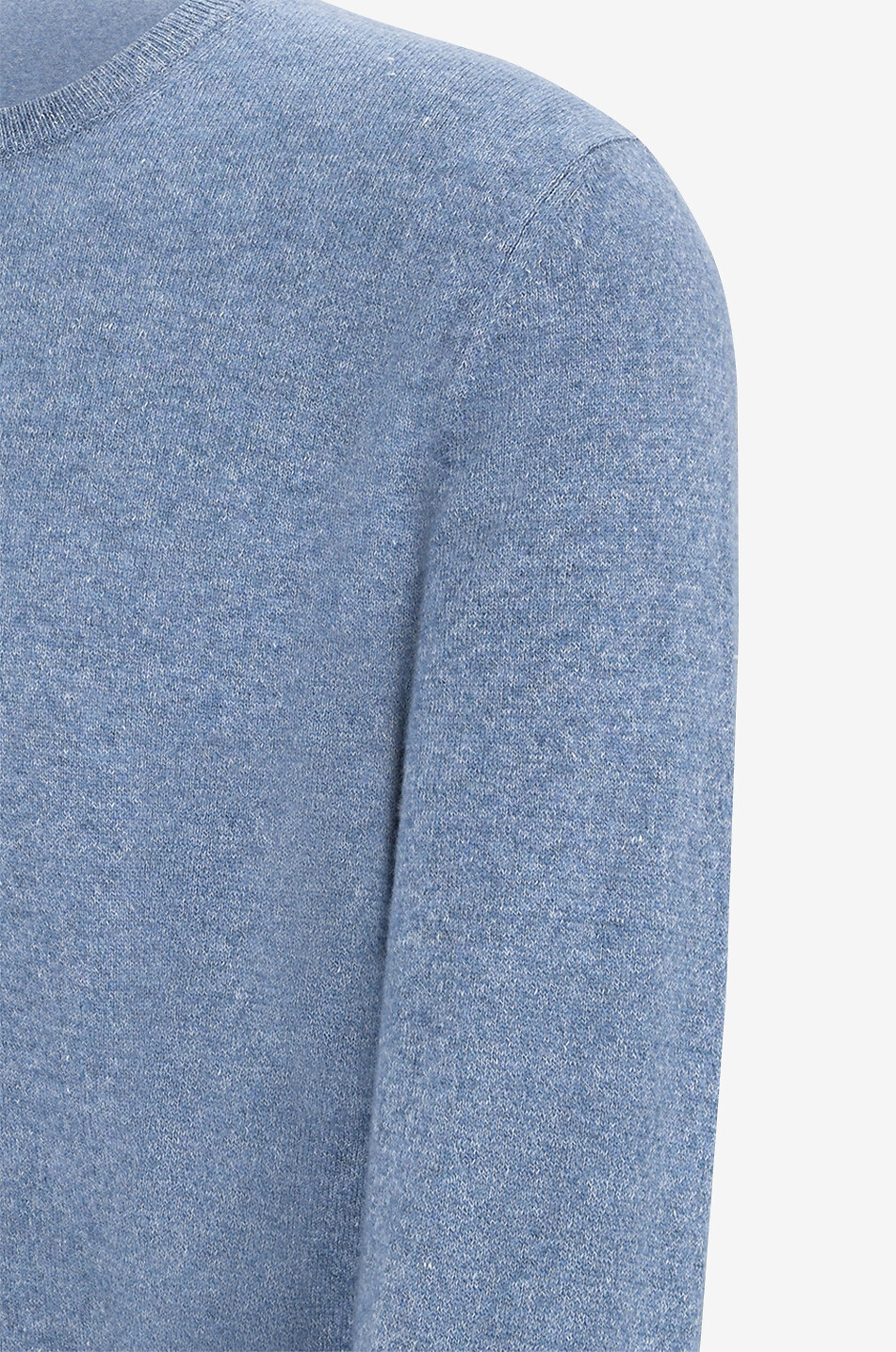 FEDELI Pull à col rond en cachemire et lin Argentina Homme BLEU MOYEN 3