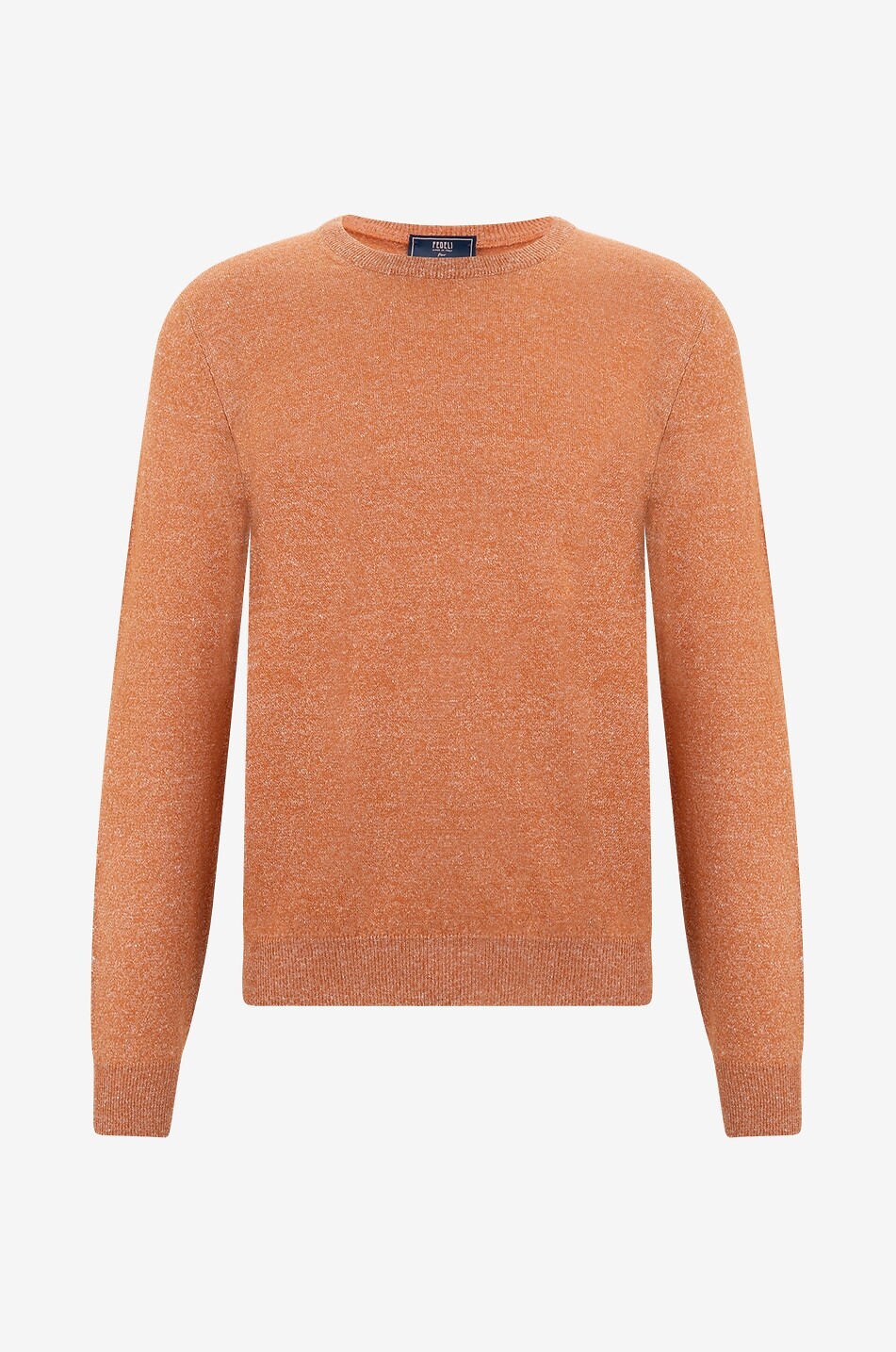 FEDELI Pull à col rond en cachemire et lin Argentina Homme ORANGE MOYEN 1