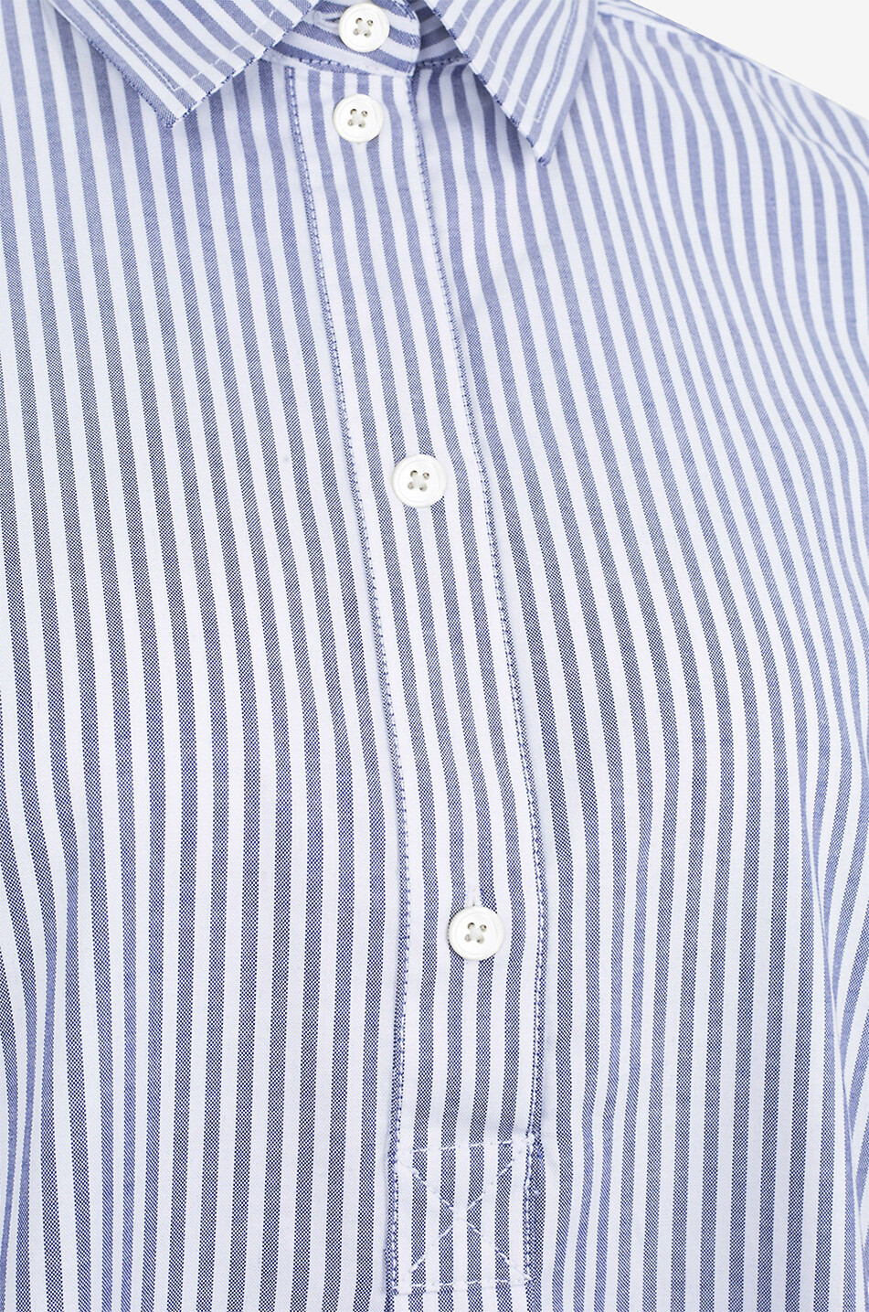 Gestreiftes Bio-Baumwollhemd Half-Placket