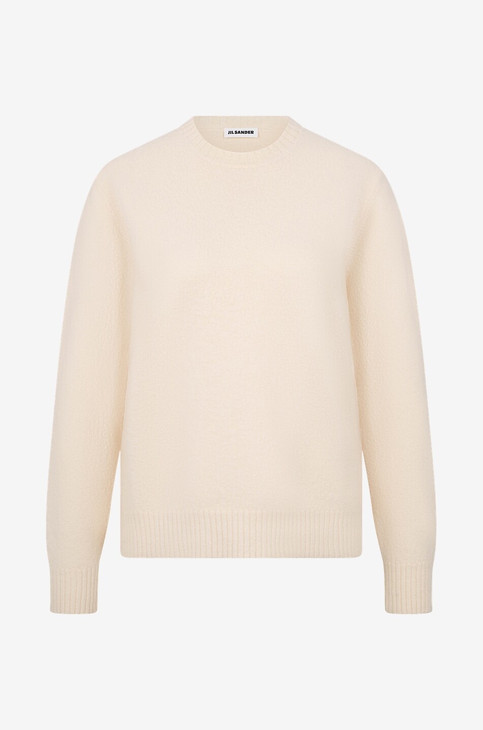 Pull à col rond en laine mérinos légère bouillie