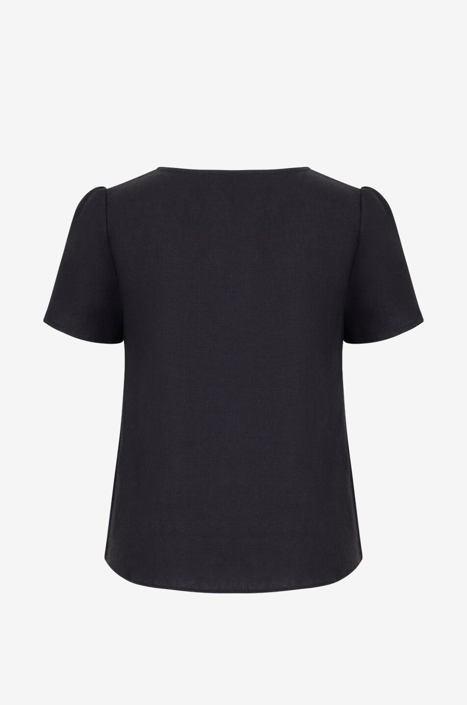 ARKITAIP Kurzarm-Leinenbluse zum Knoten Laurene Damen SCHWARZ 2