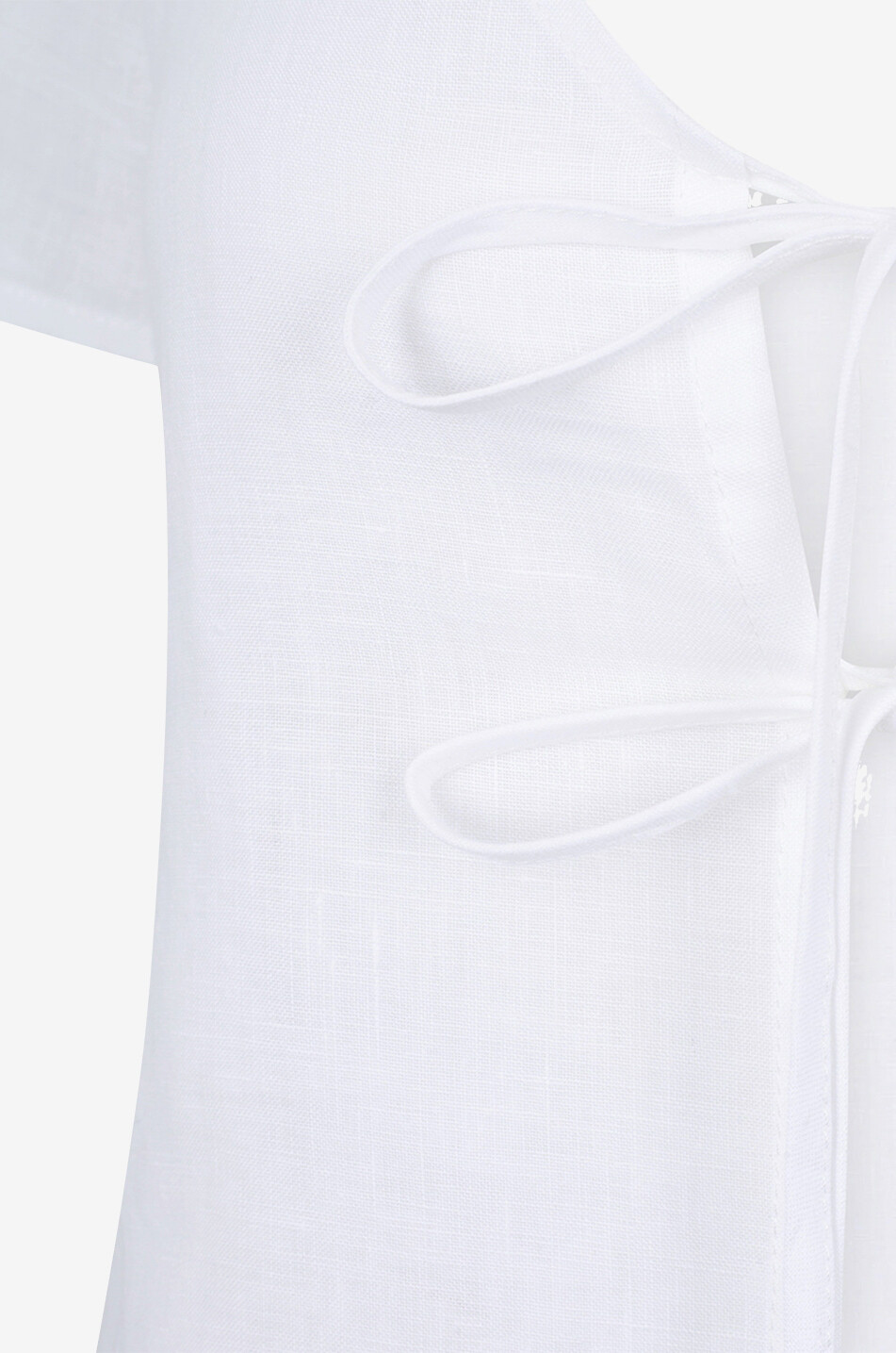 ARKITAIP Laurene short-sleeved linen blouse with self-ties Women WHITE 3