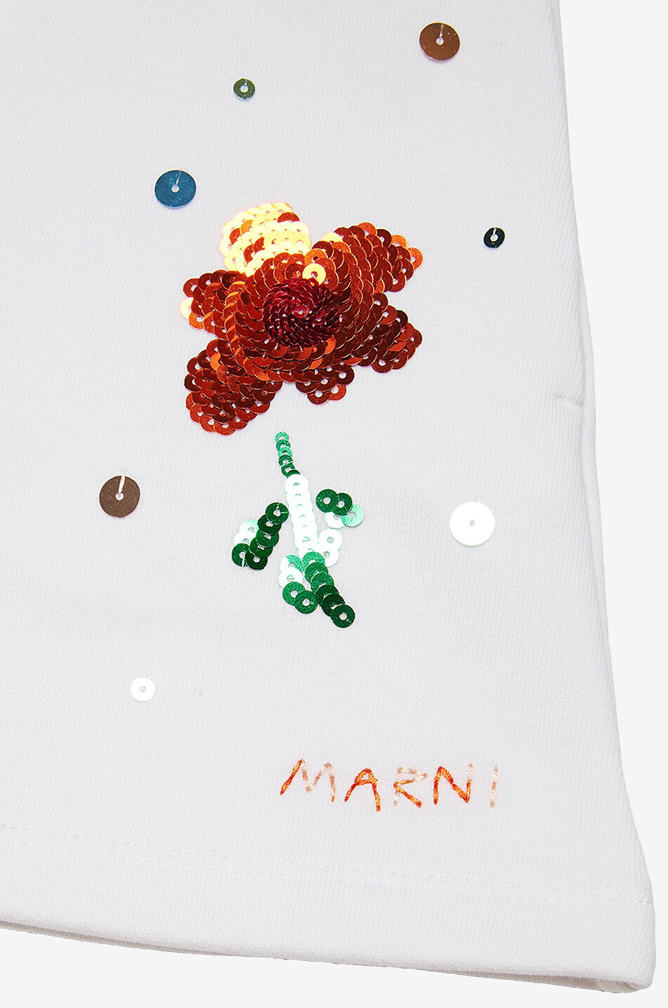 MARNI Short en molleton fille brodée Sunny Day Fille BLANC 4