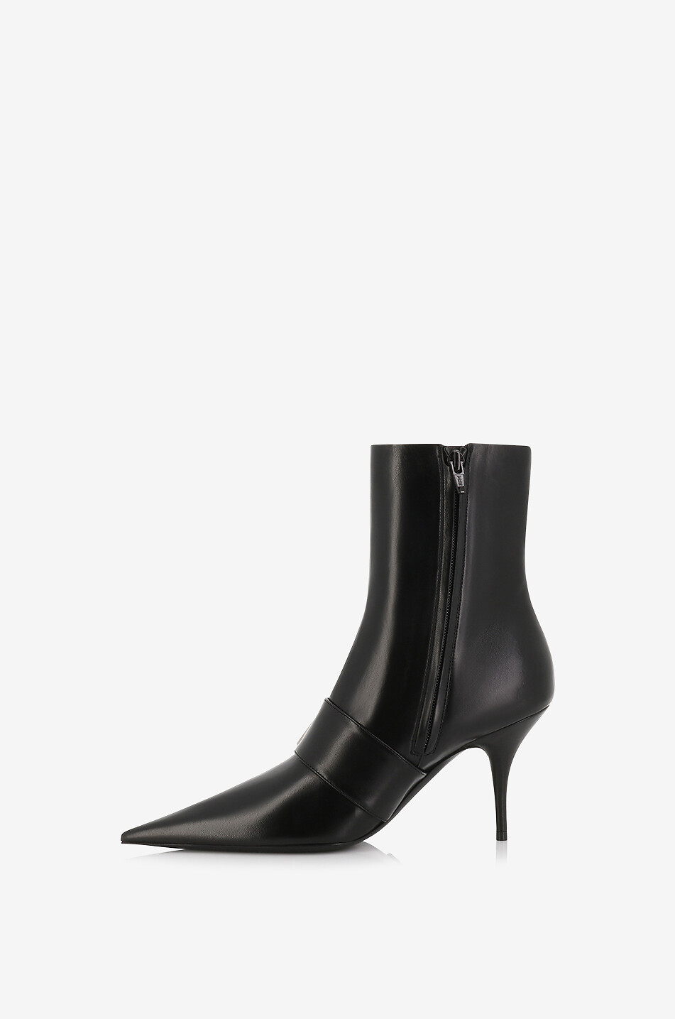 BALENCIAGA Nappalederstiefeletten mit Schnallen und Pfennigabsatz Knife 80 Damen SCHWARZ 3