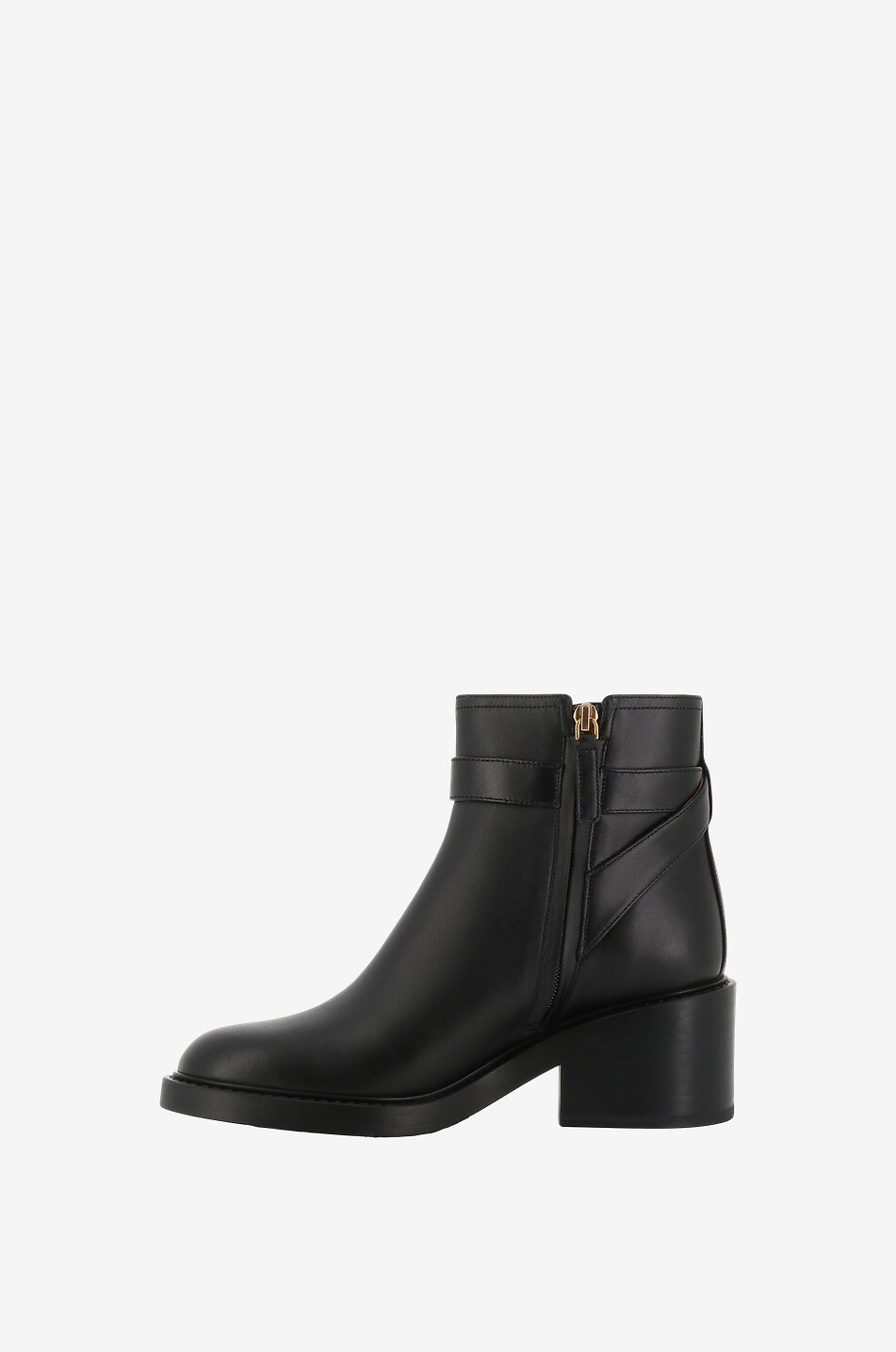 Bottines en cuir lisse à talon carré Marcie 45