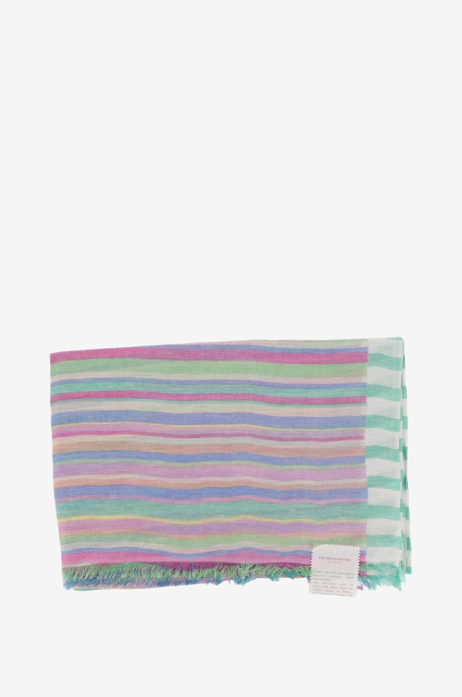 HEMISPHERE Kripes striped linen and silk scarf Women MULTI COLOURED 1
