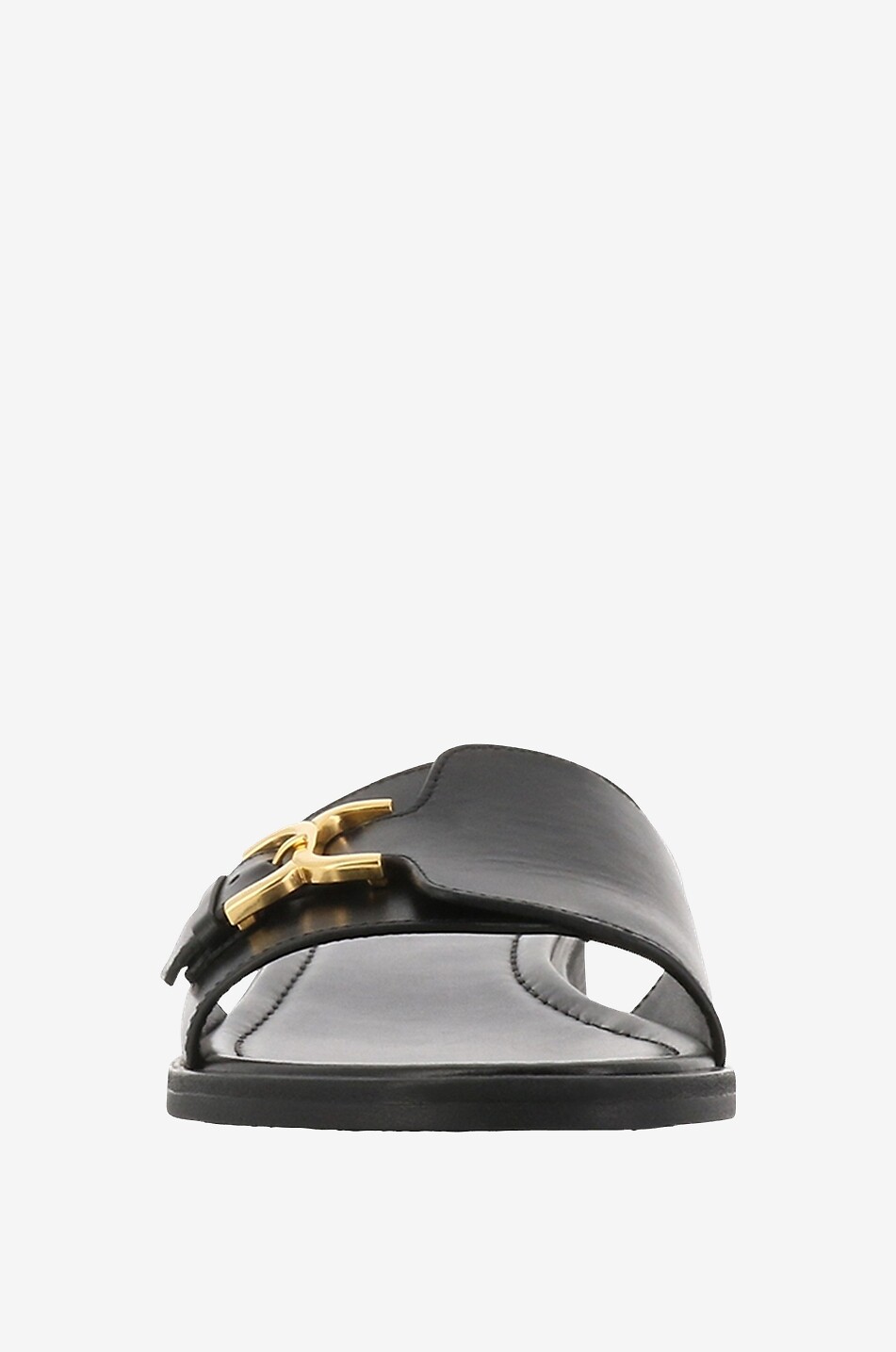 Marcie flat smooth leather slides