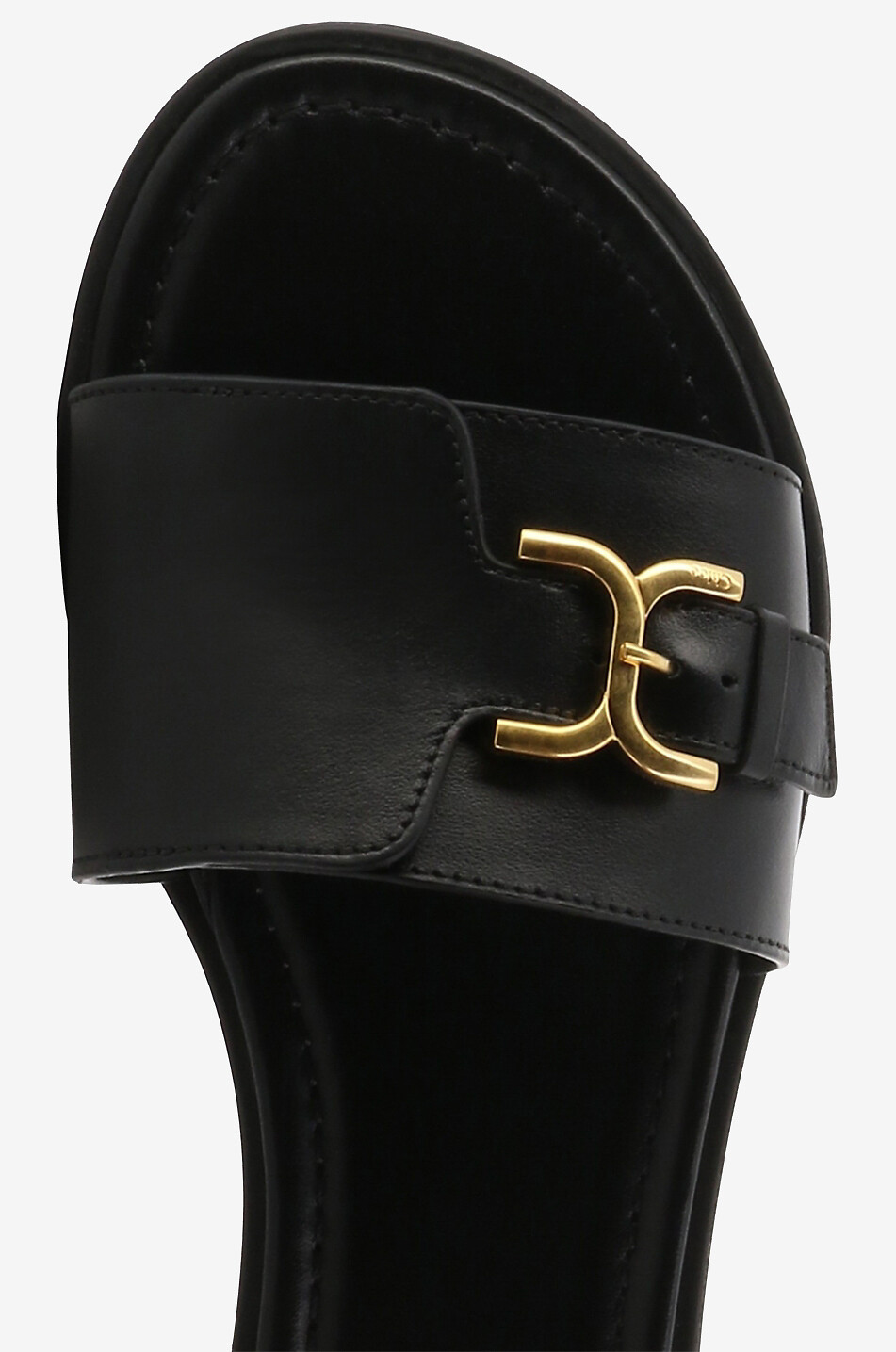 Marcie flat smooth leather slides