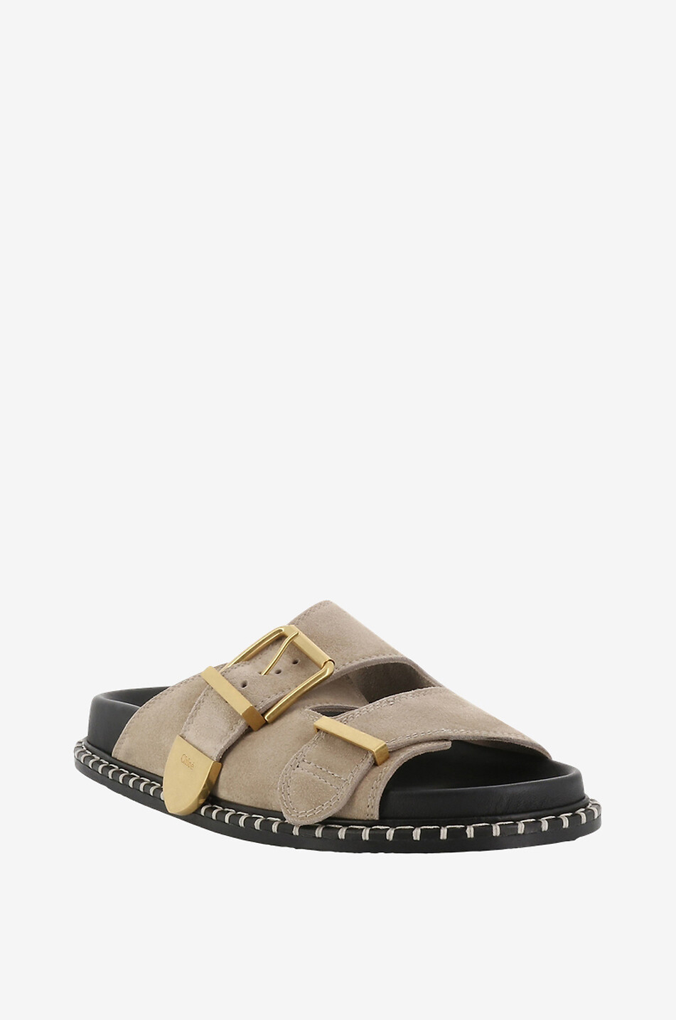 Flache Pantoletten aus Wildleder Rebecca