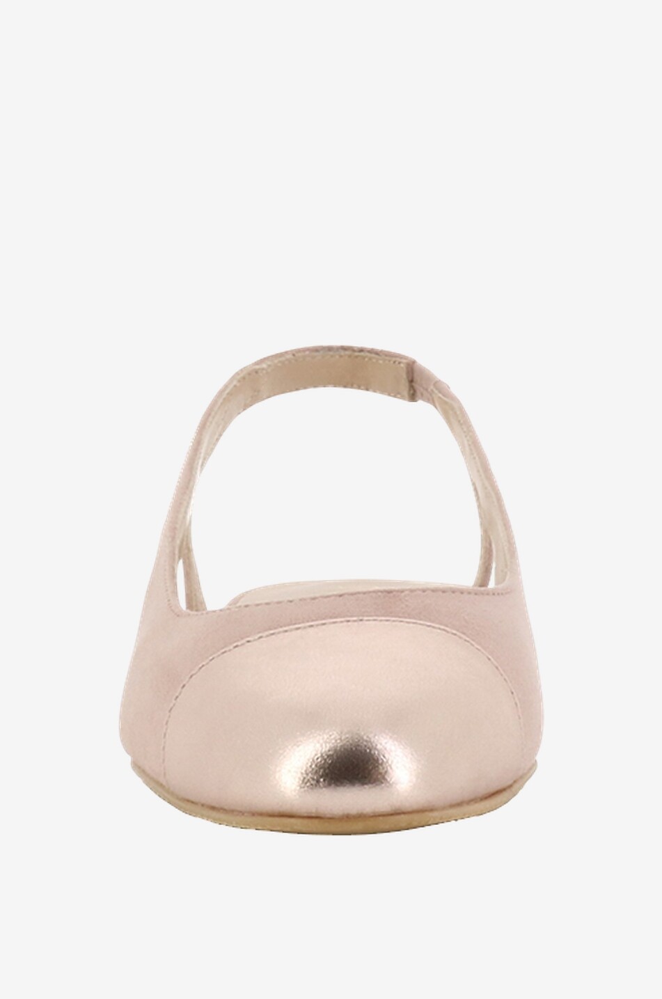 Ballerines à bride arrière en daim et cuir métallisé Sleek