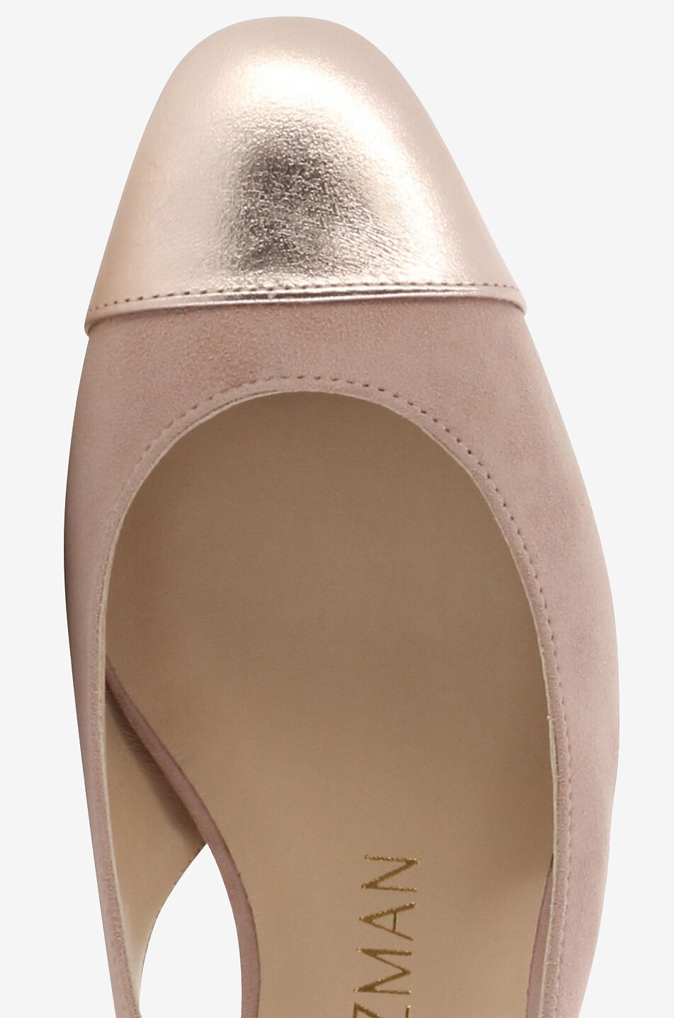 STUART WEITZMAN Slingback-Ballerinas aus Wild- und Metallic-Leder Sleek Damen HELLROSA 5